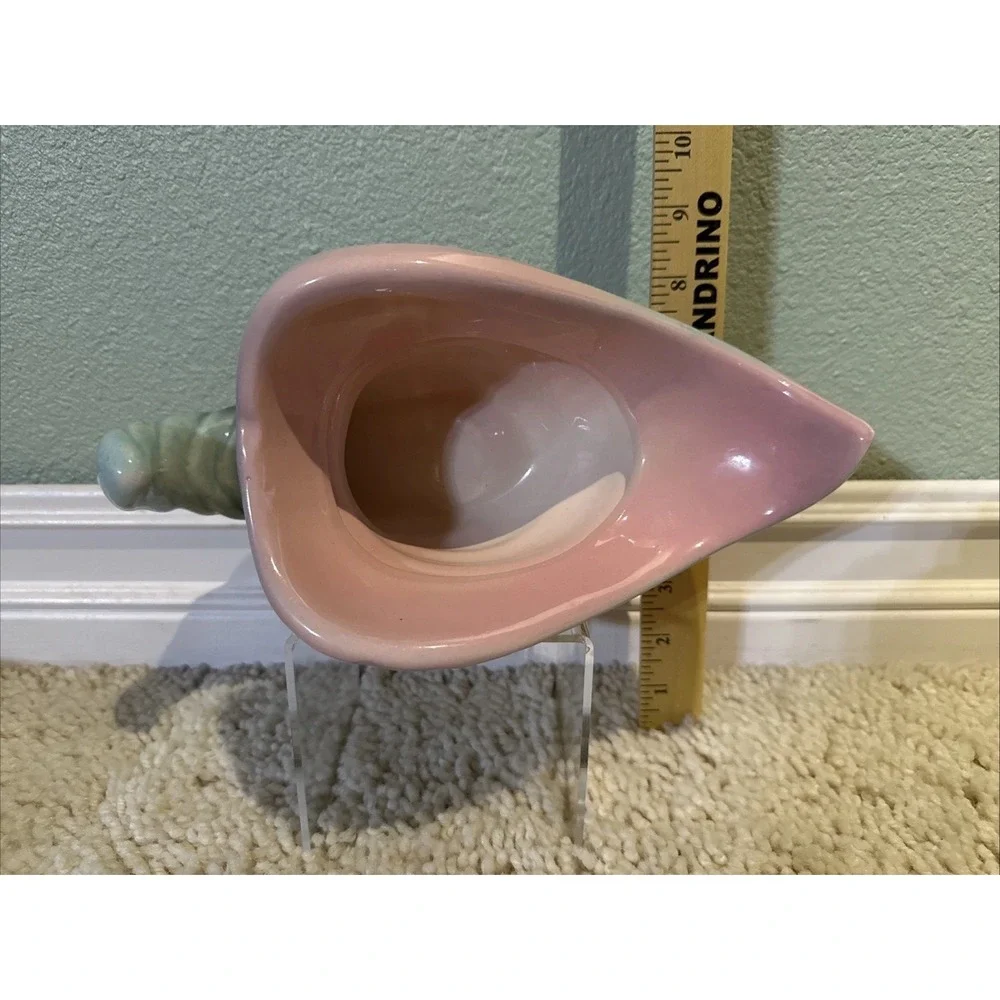 Vintage HULL Pottery 64 Conch Sea Shell Cornucopia Planter USA Pink Turquoise